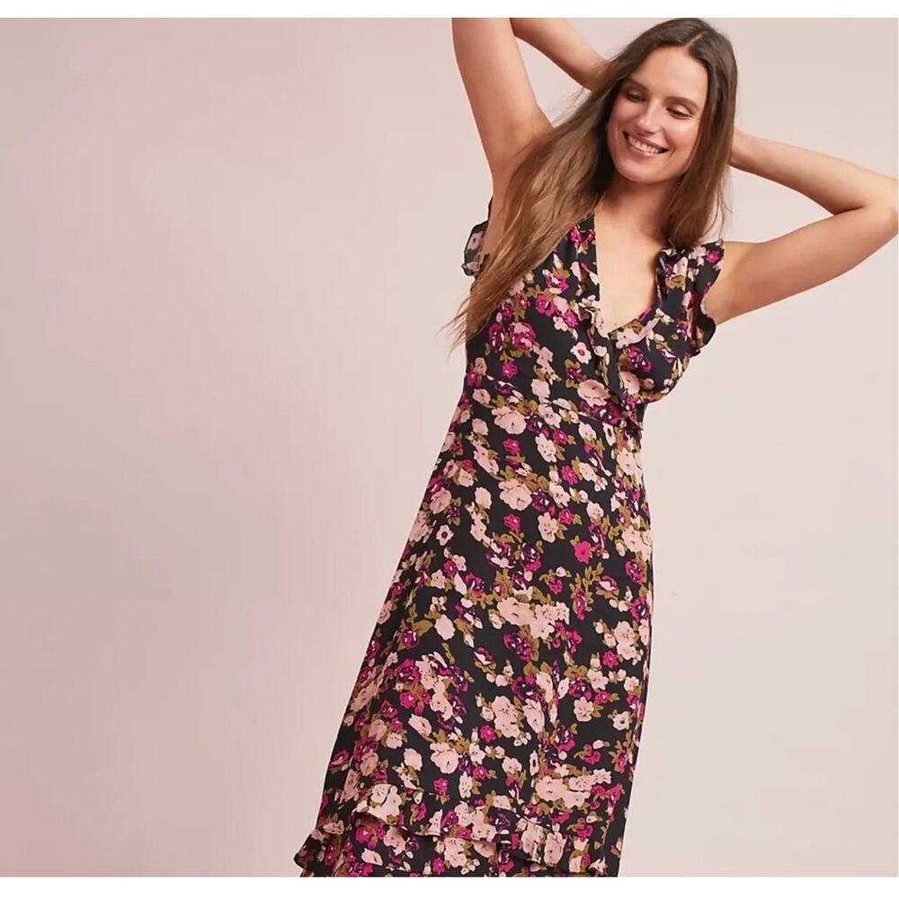 Plenty by Tracy Reese Gaia Floral Ruffle Dress Anthropologie M